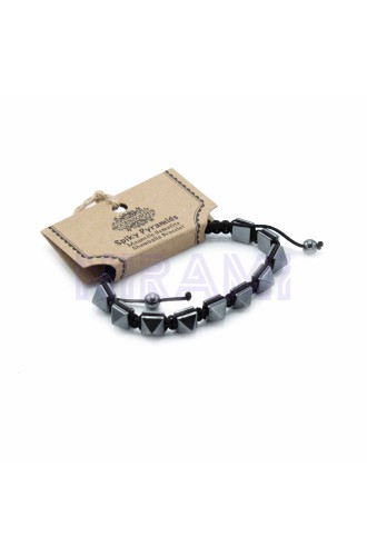 Pirámides puntiagudas Pulsera Magnética Shamballa de Hematita 