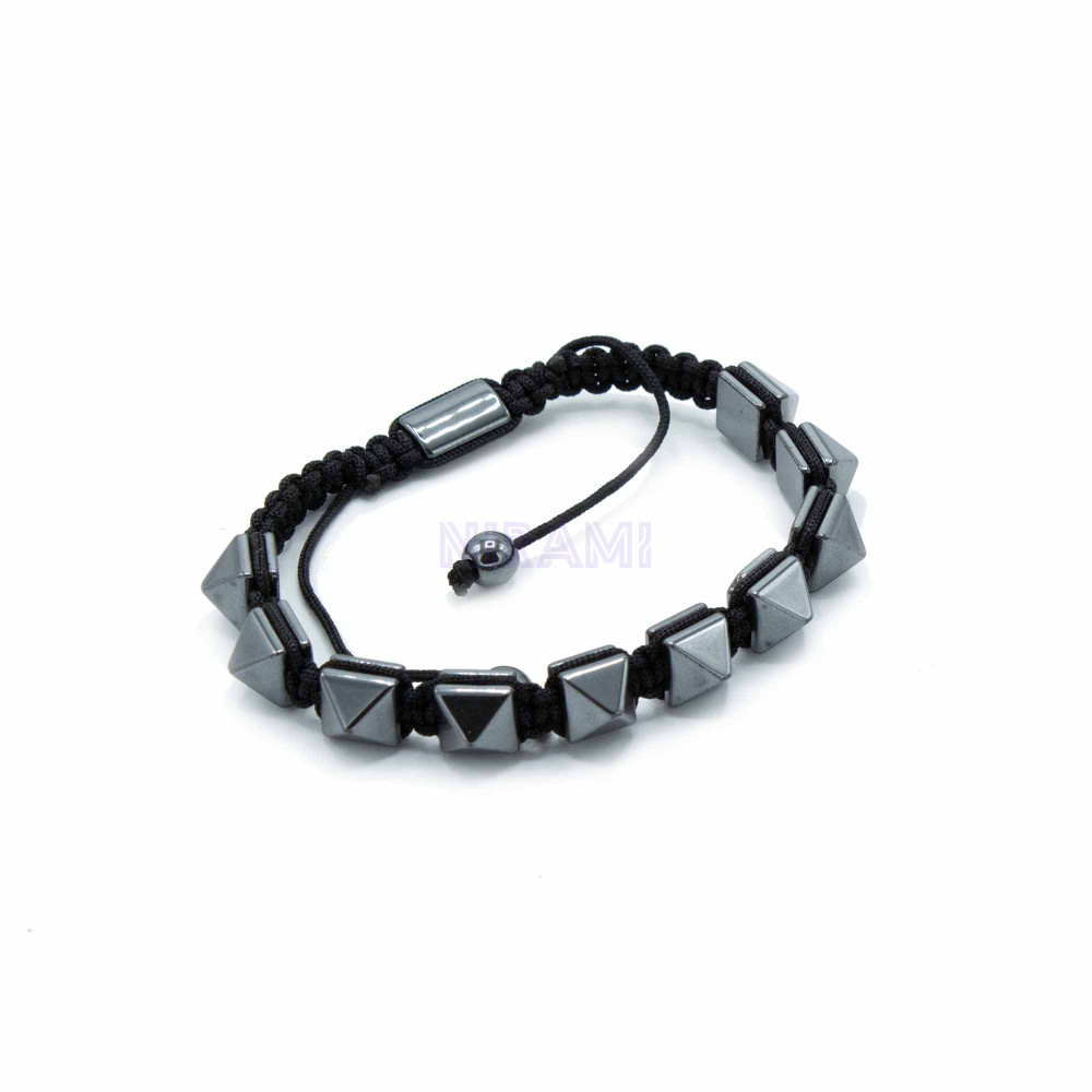 Pirámides puntiagudas Pulsera Magnética Shamballa de Hematita 