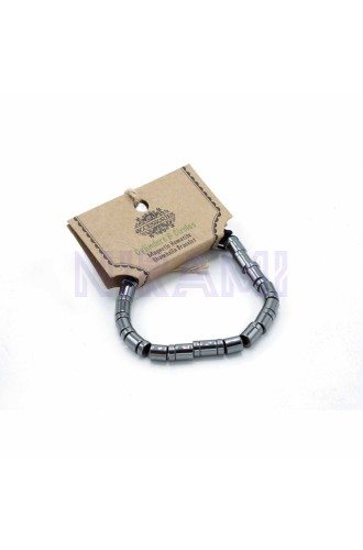 Círculos y Cilindros Pulsera Magnética Shamballa de Hematita 