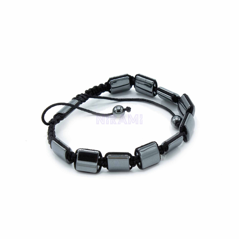 Double Cuboids Magnetic Hematite Shamballa Bracelet 