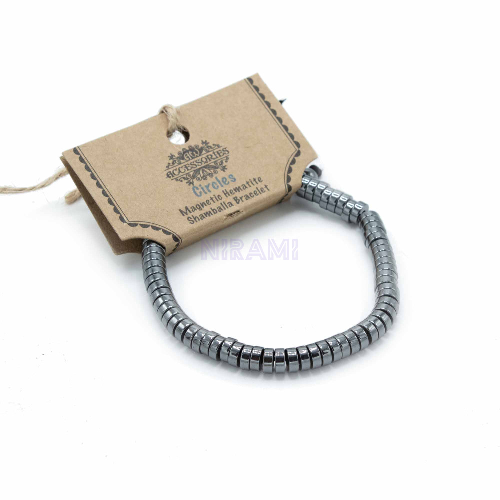 Círculos Pulsera Magnética Shamballa de Hematita 