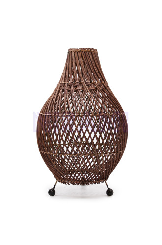 Lampara de Mesa de mimbre - Marrón Oscuro