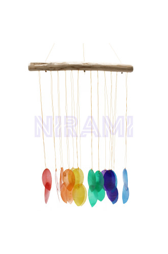 Carrillon de Madera -  Hojas Grandes Arco Iris