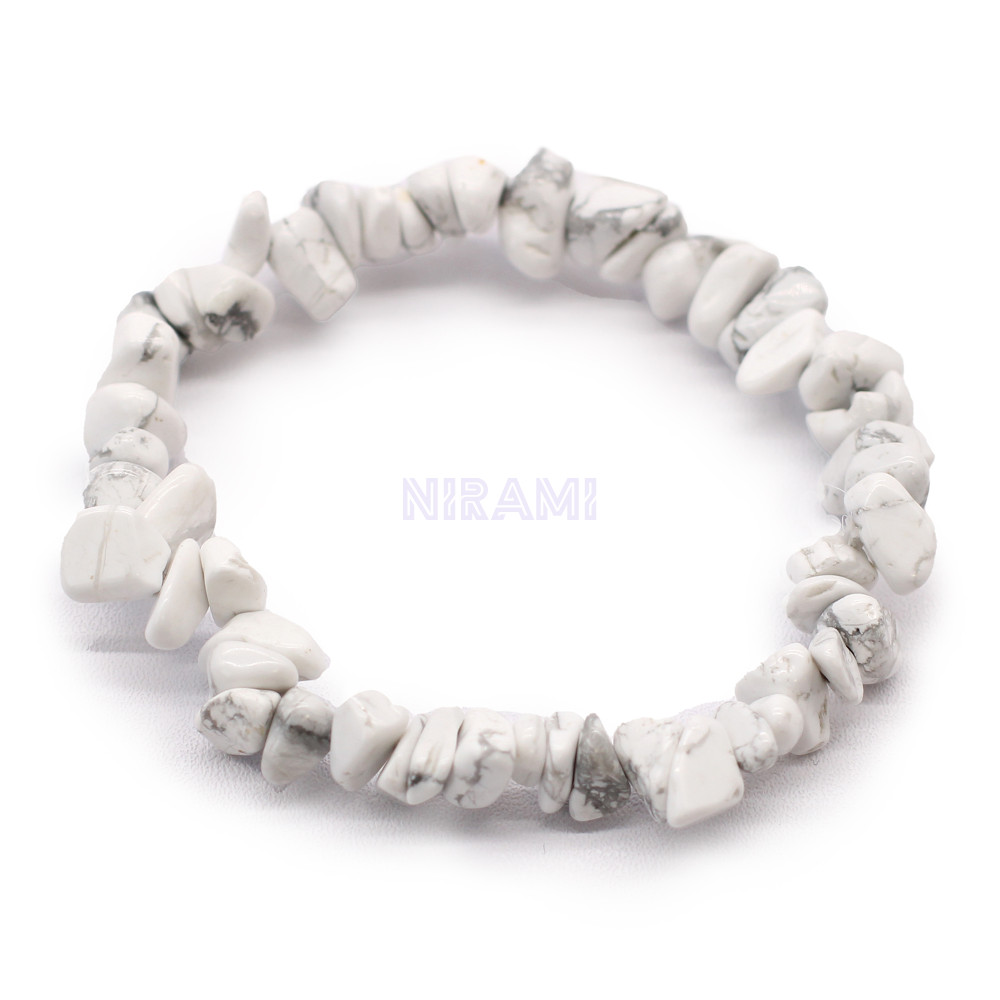 Jaspe blanco Pulsera Fragmentos de Piedras Preciosas 