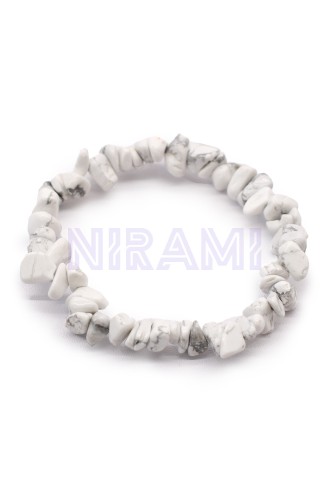 Jaspe blanco Pulsera Fragmentos de Piedras Preciosas 