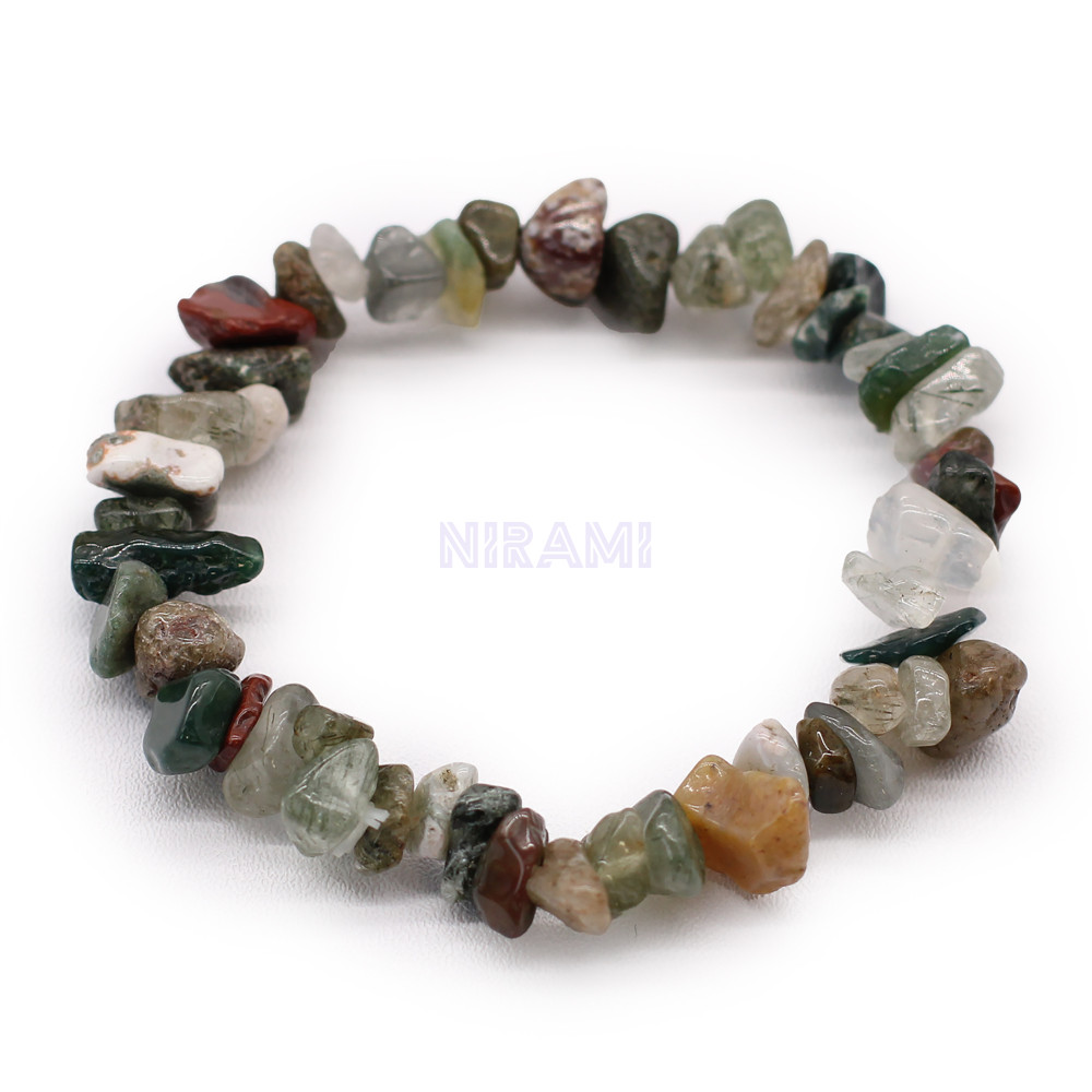 Ágata de musgo Pulsera Fragmentos de Piedras Preciosas