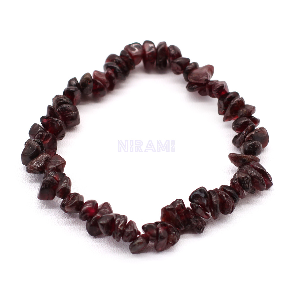 Granate de sangre Pulsera Fragmentos de Piedras Preciosas 