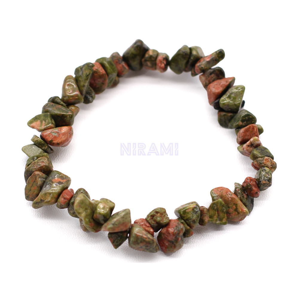 Jaspe verde Pulsera Fragmentos de Piedras Preciosas 