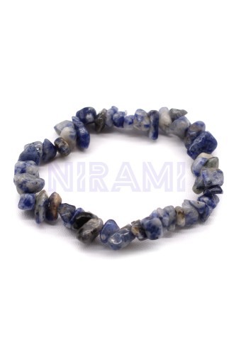 Sodalita Pulsera Fragmentos de Piedras Preciosas 