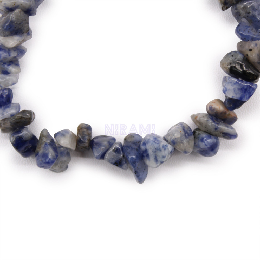 Sodalita Pulsera Fragmentos de Piedras Preciosas 