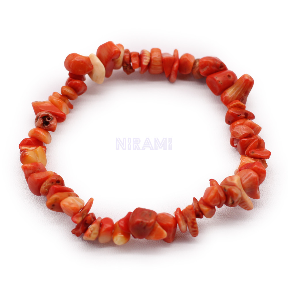 Piedra de coralita Pulsera Fragmentos de Piedras Preciosas 