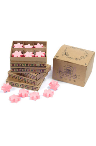 Rosa clásica - Caja de 6 ceras de Soja 