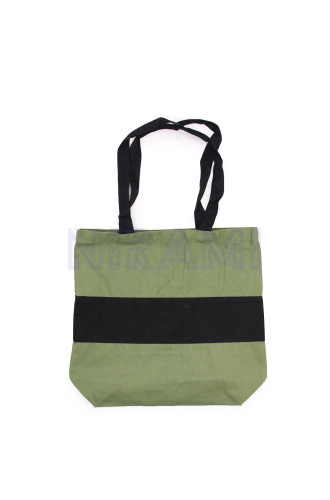 Bolsas de Algodón de Dos Tonos - 38x42x12cm - Verde y Negra - 280g