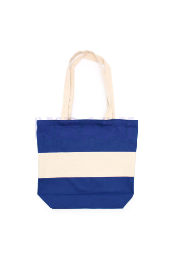 Bolsas de Algodón de Dos Tonos - 38x42x12cm - Natural y Azul - 280g