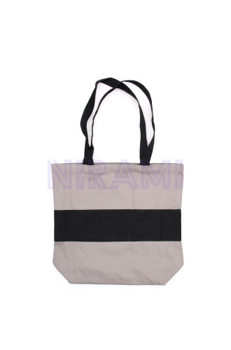 Bolsas de Algodón de Dos Tonos - 38x42x12cm - Gris y Negro - 280g