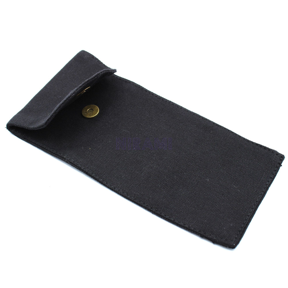 Bolsa de algodón para rodillos faciales de piedras 10oz - Negro 9x19xm