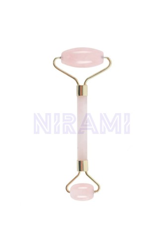 Gua Sha Rodillo Piedras Preciosas para Cara- Cuarzo rosa