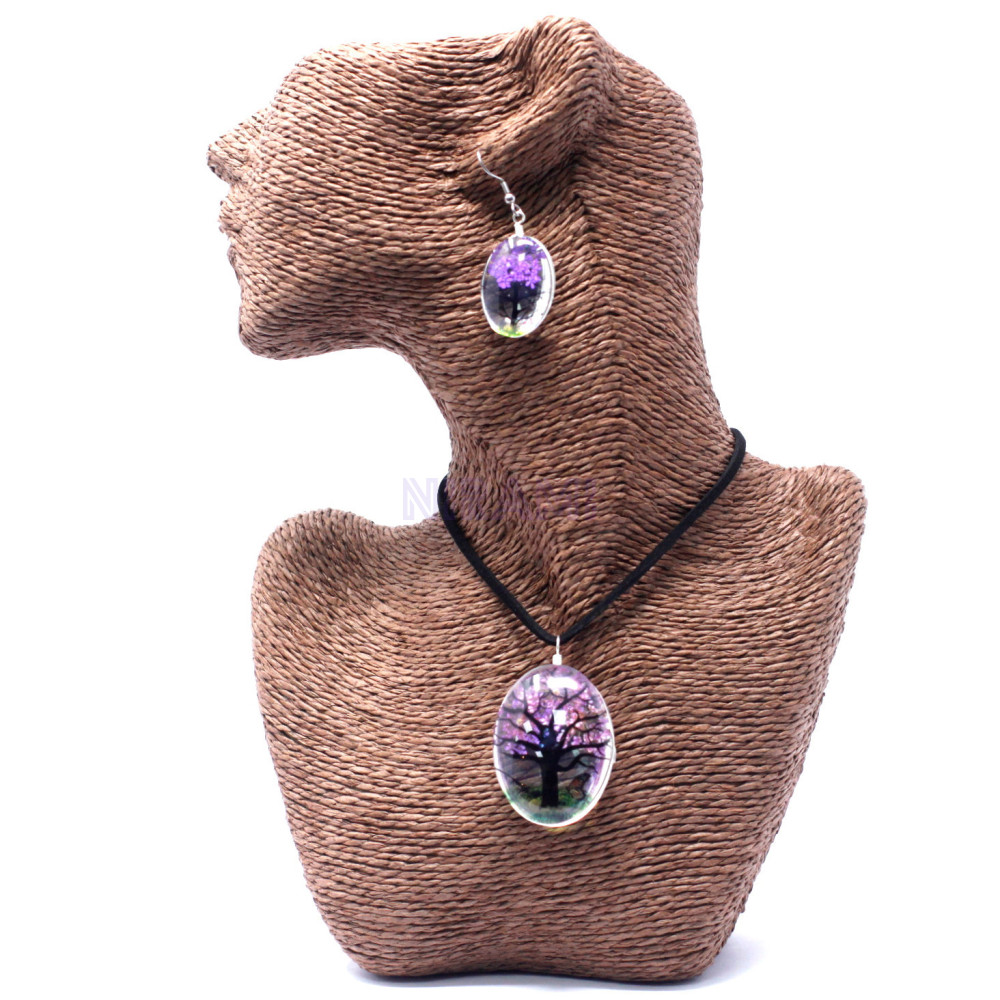 Set regalo flores prensadas joyería - Arbol De La Vida - Lavanda