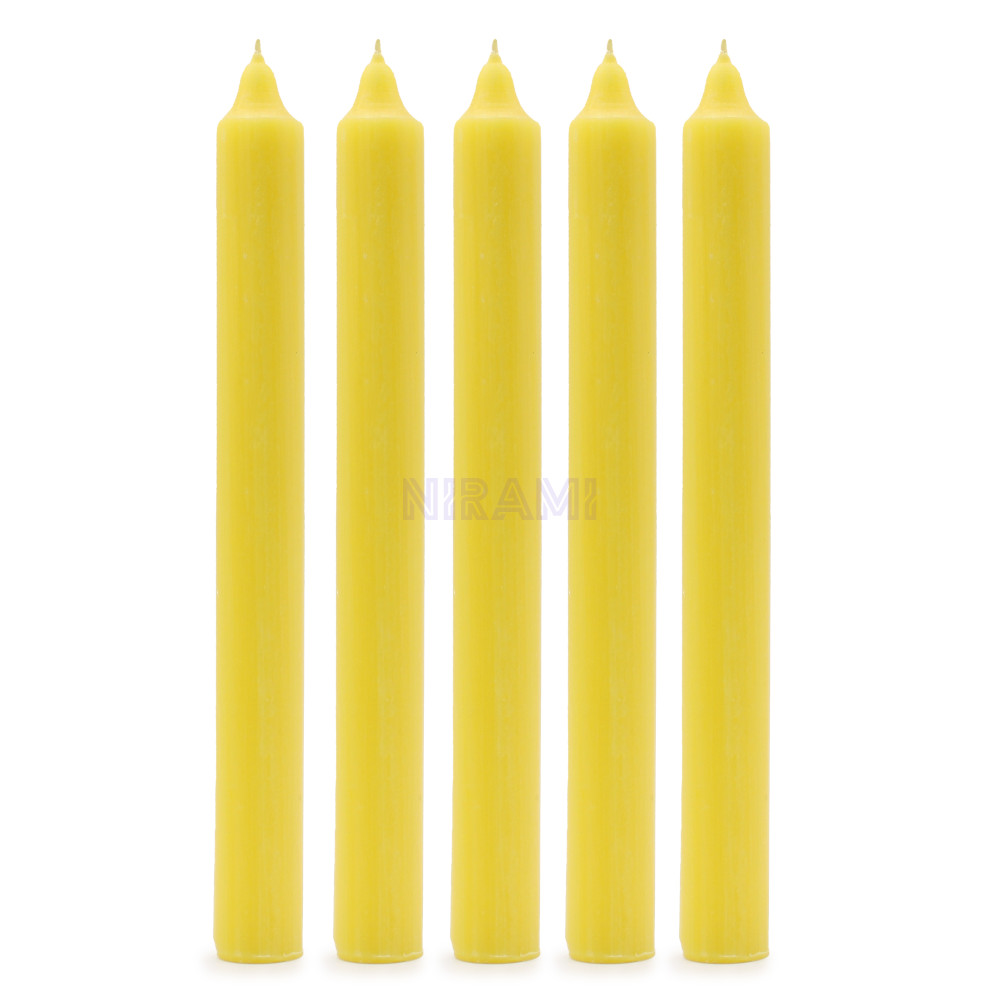 Limón Rústico - Velas a Granel de Color Sólido - Paquete de 10