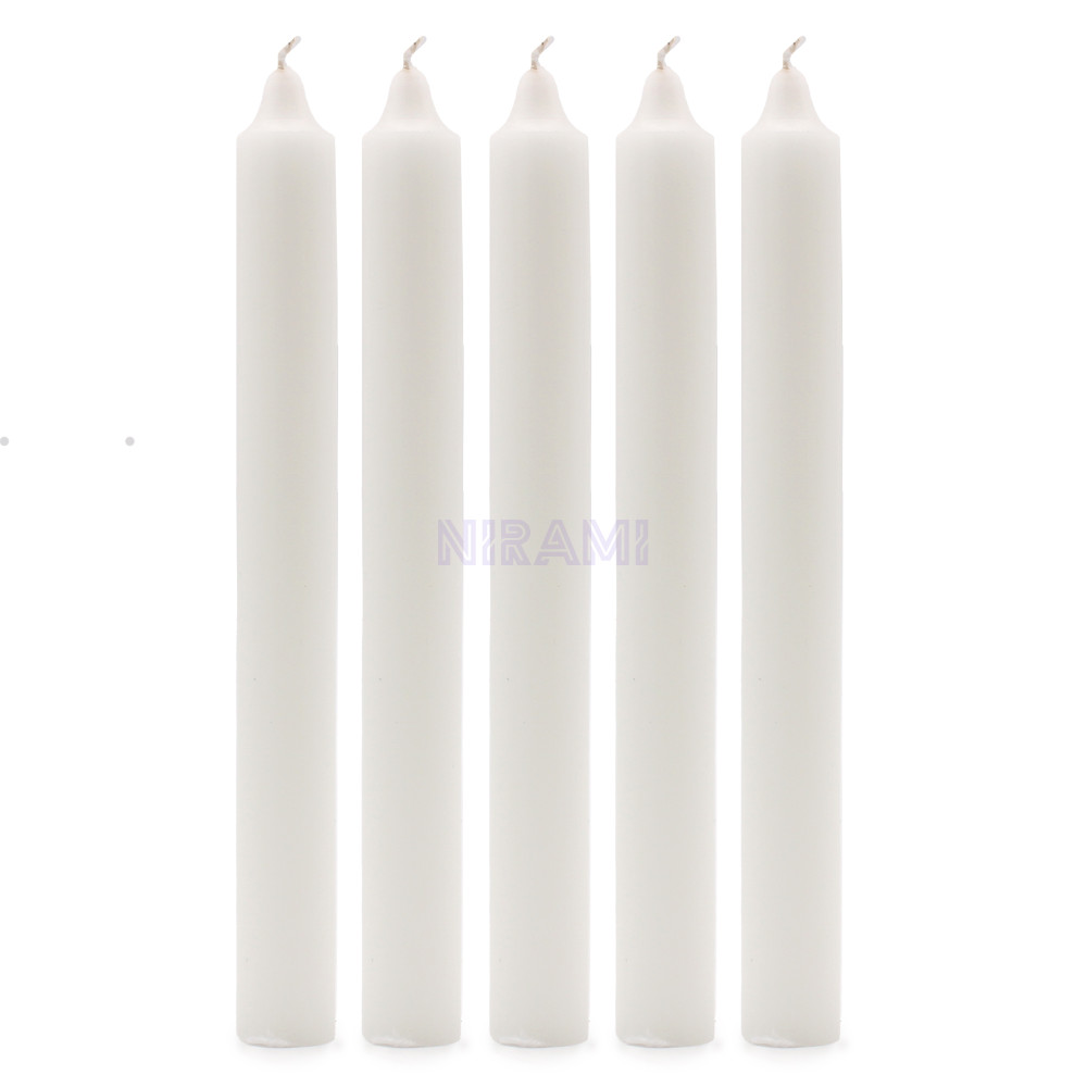 Blanco Rústico - Velas a Granel de Color Sólido - Paquete de 10