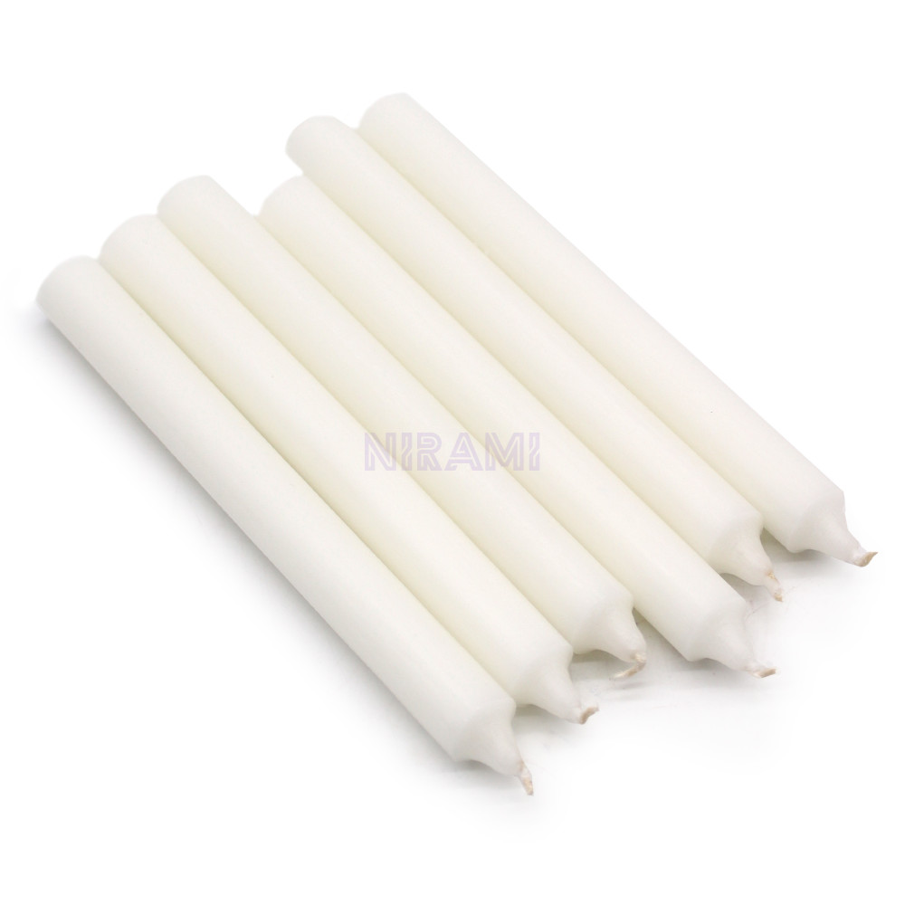 Blanco Rústico - Velas a Granel de Color Sólido - Paquete de 10