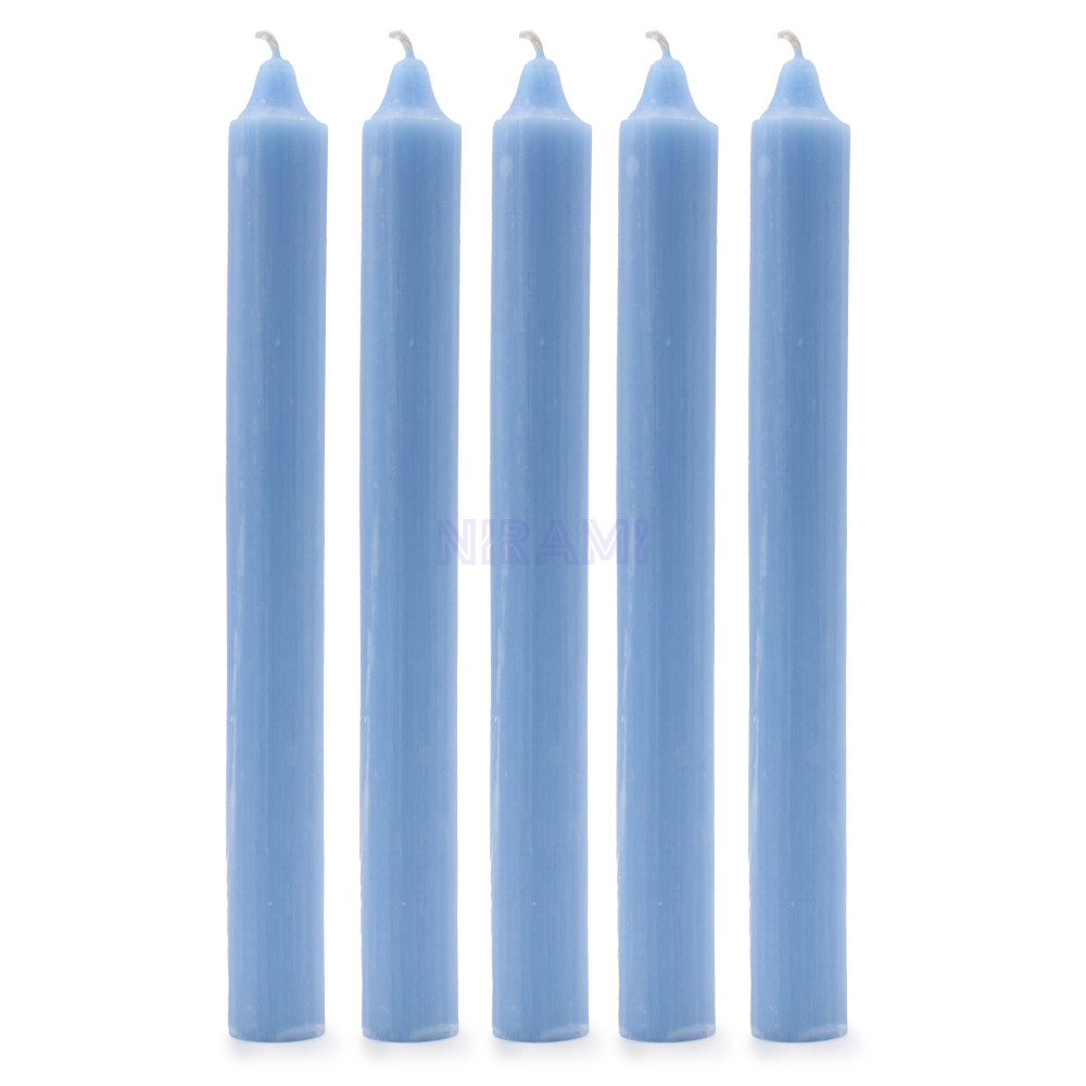 Azul rústico - Velas a granel de color sólido - Paquete de 10