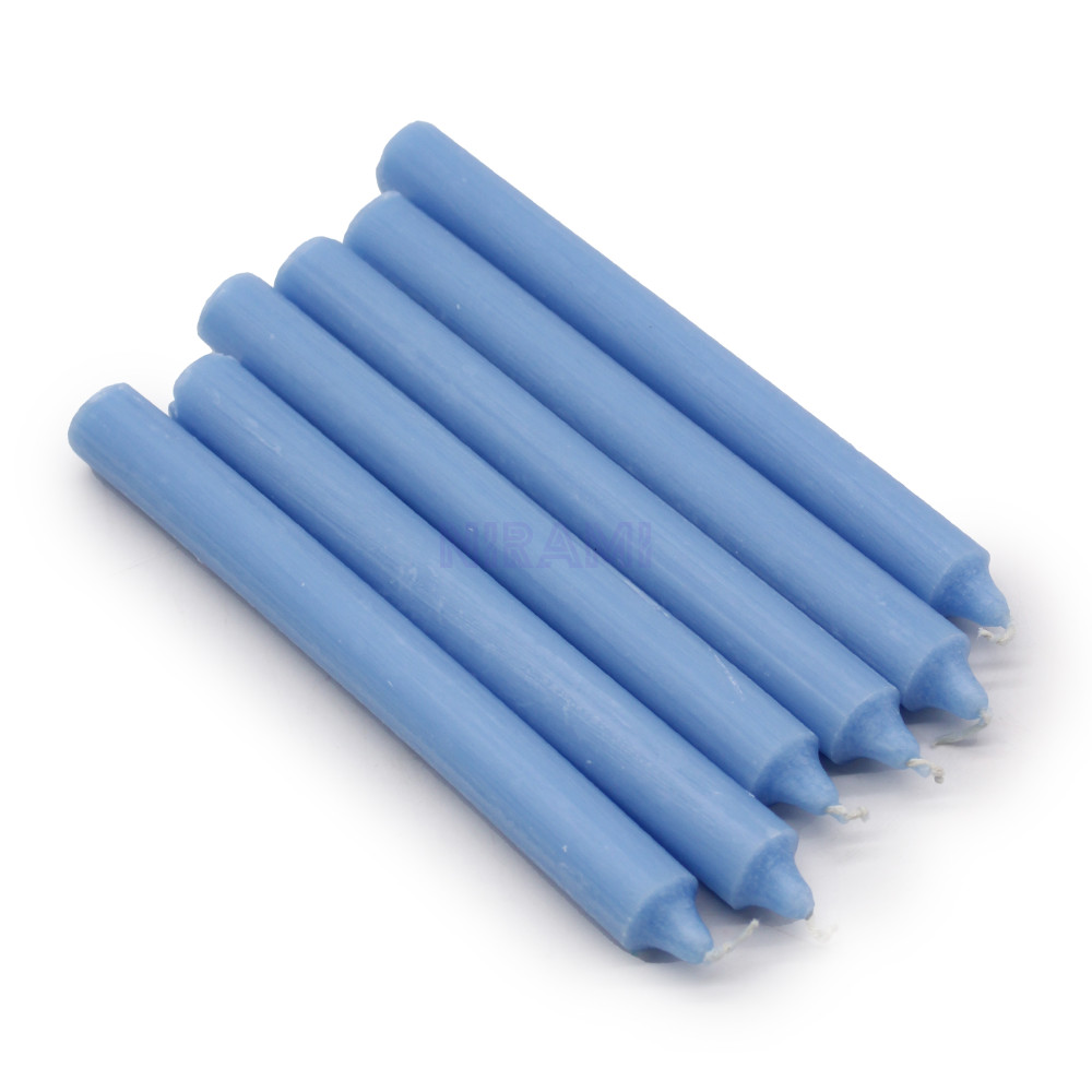 Azul rústico - Velas a granel de color sólido - Paquete de 10