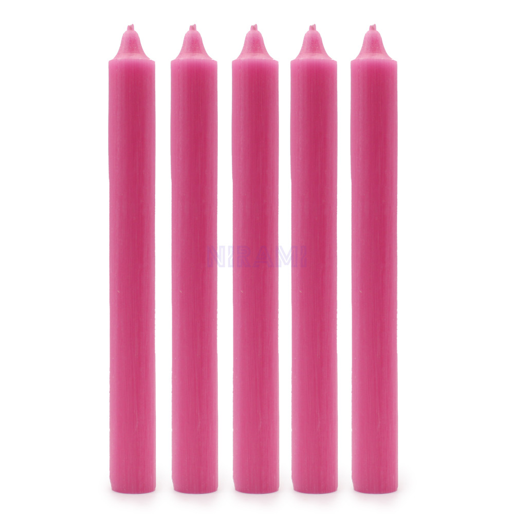 Rosa Profundo Rústico - Velas a Granel de Color Sólido - Paquete de 10