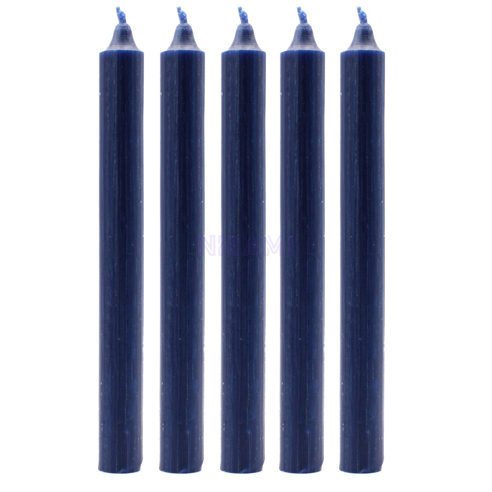 Azul marino rústico - Velas a granel de color sólido - Paquete de 10