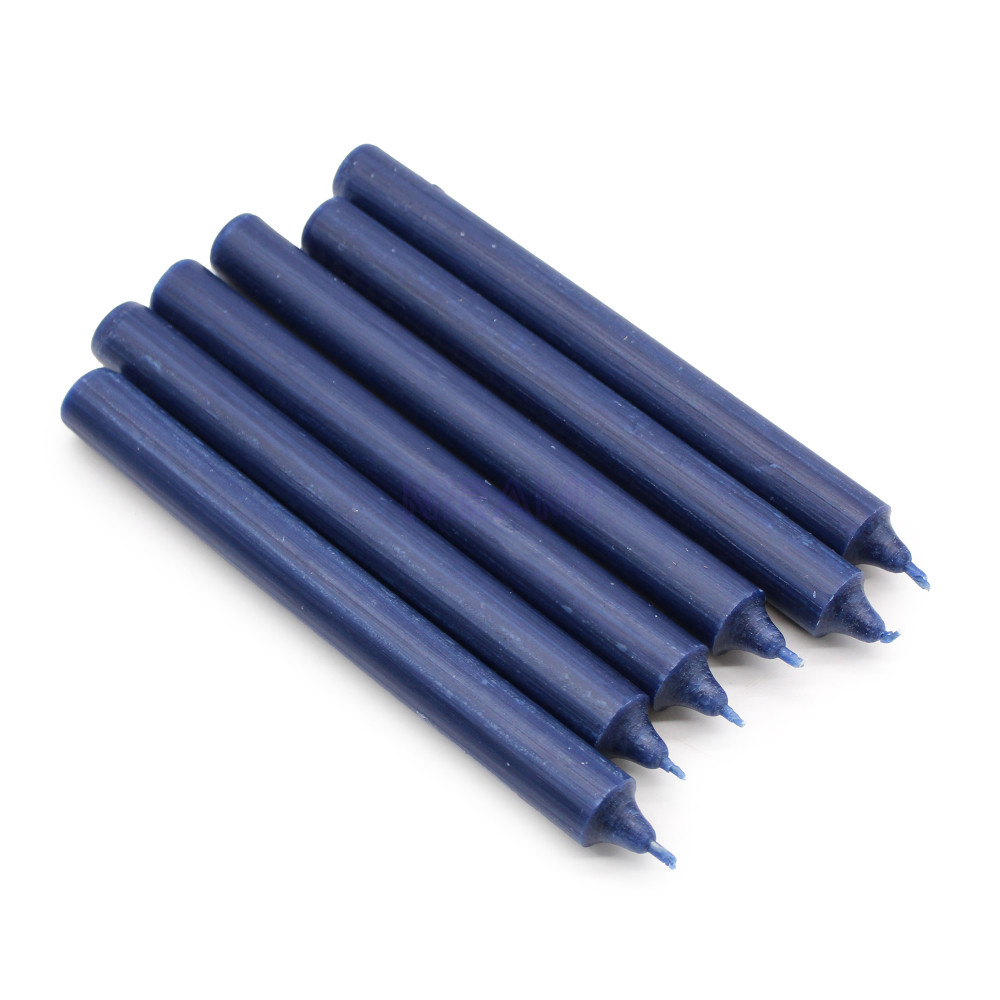 Azul marino rústico - Velas a granel de color sólido - Paquete de 10