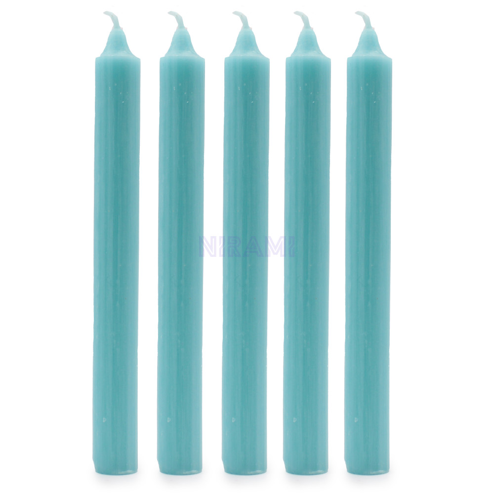 Aqua rústico - Velas a granel de color sólido - Paquete de 10