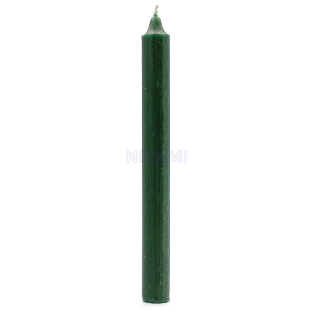 Verde Acebo Rústico - Velas a Granel de Color Sólido - Paquete de 10