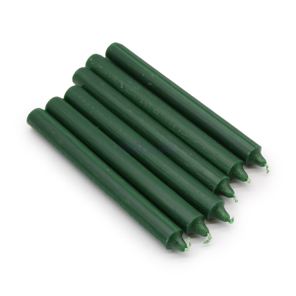 Verde Acebo Rústico - Velas a Granel de Color Sólido - Paquete de 10