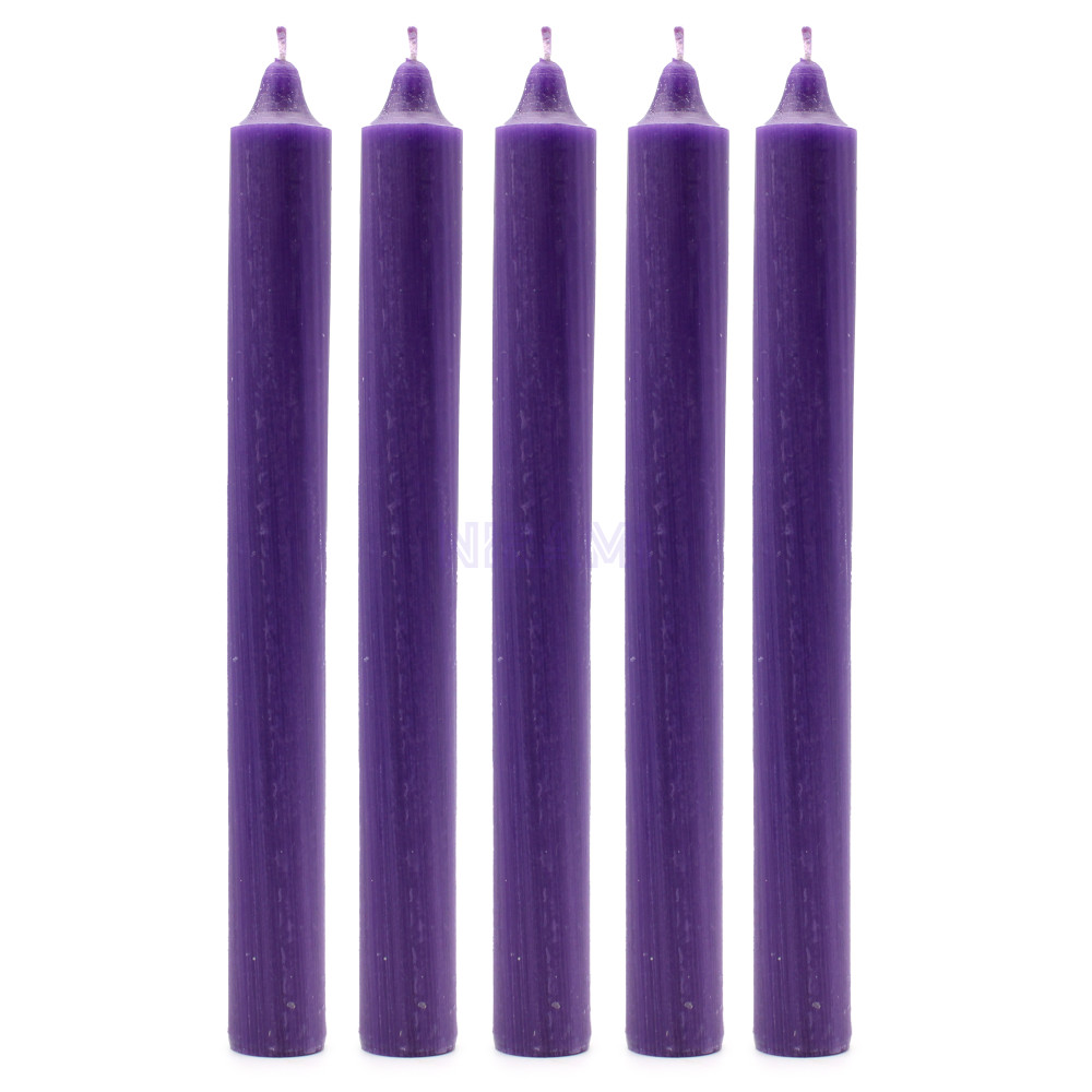 Morado Rústico - Velas a Granel de Color Sólido - Paquete de 10