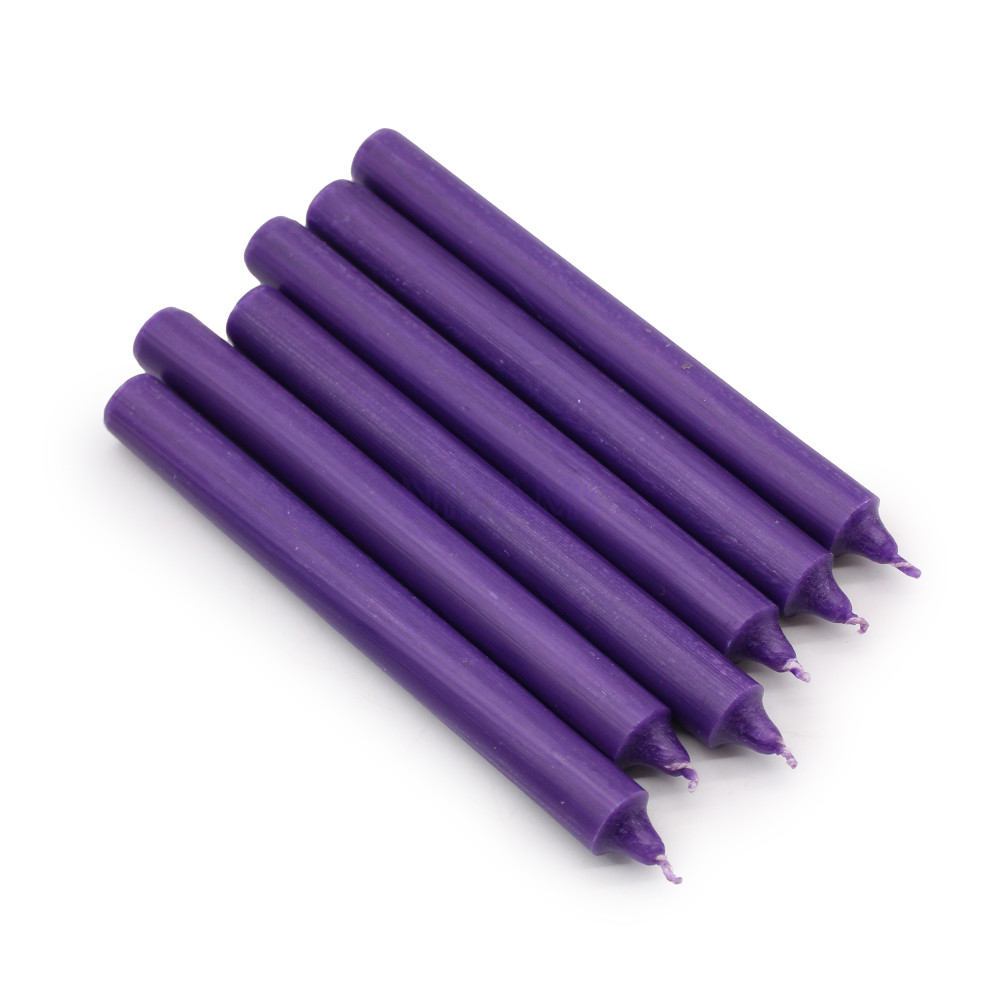 Morado Rústico - Velas a Granel de Color Sólido - Paquete de 10