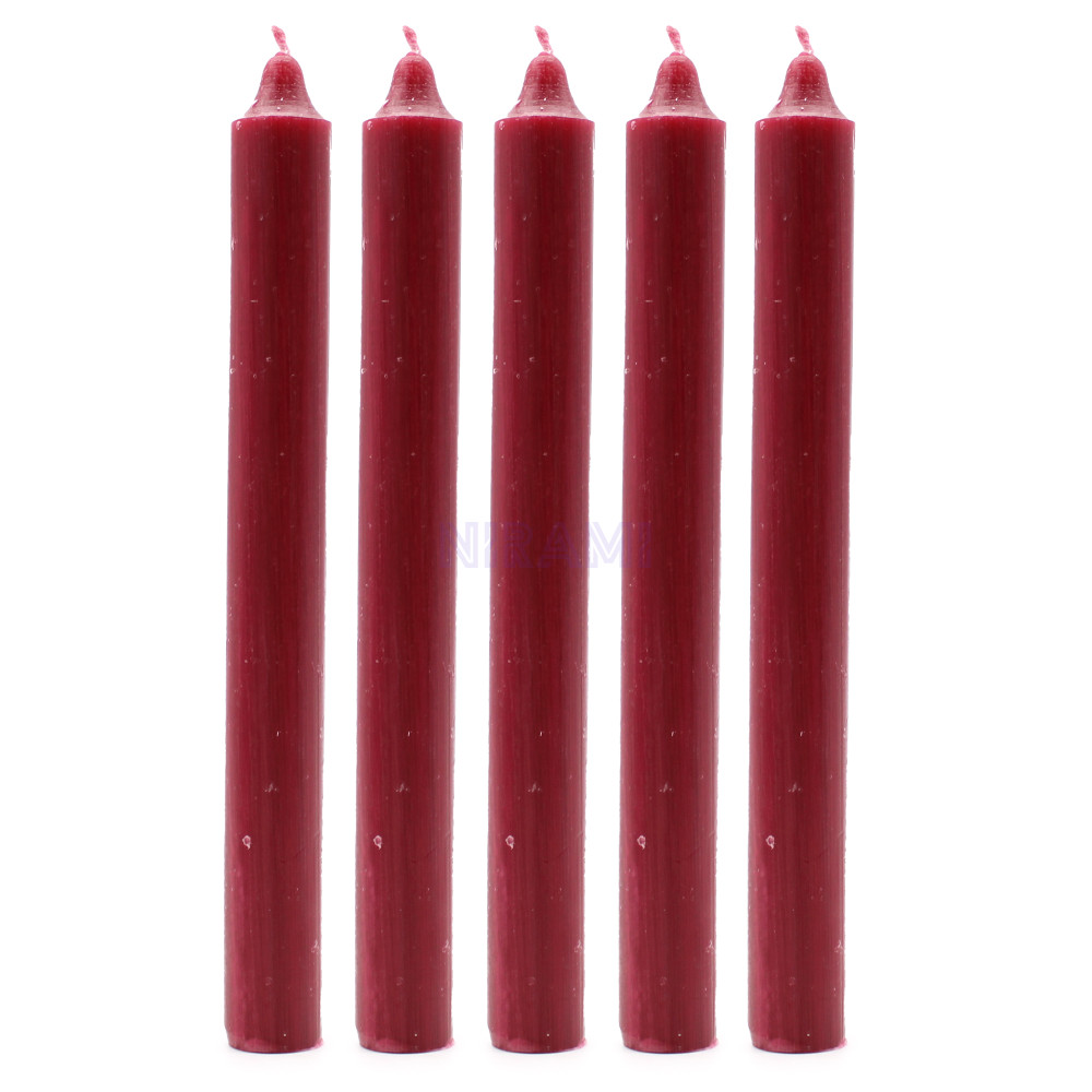 Borgoña rústico - Velas a granel de color sólido - Paquete de 10