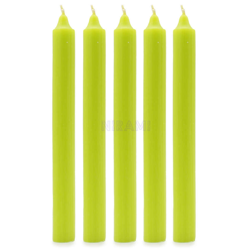 Verde lima rústico - Velas a granel de color sólido - Paquete de 10