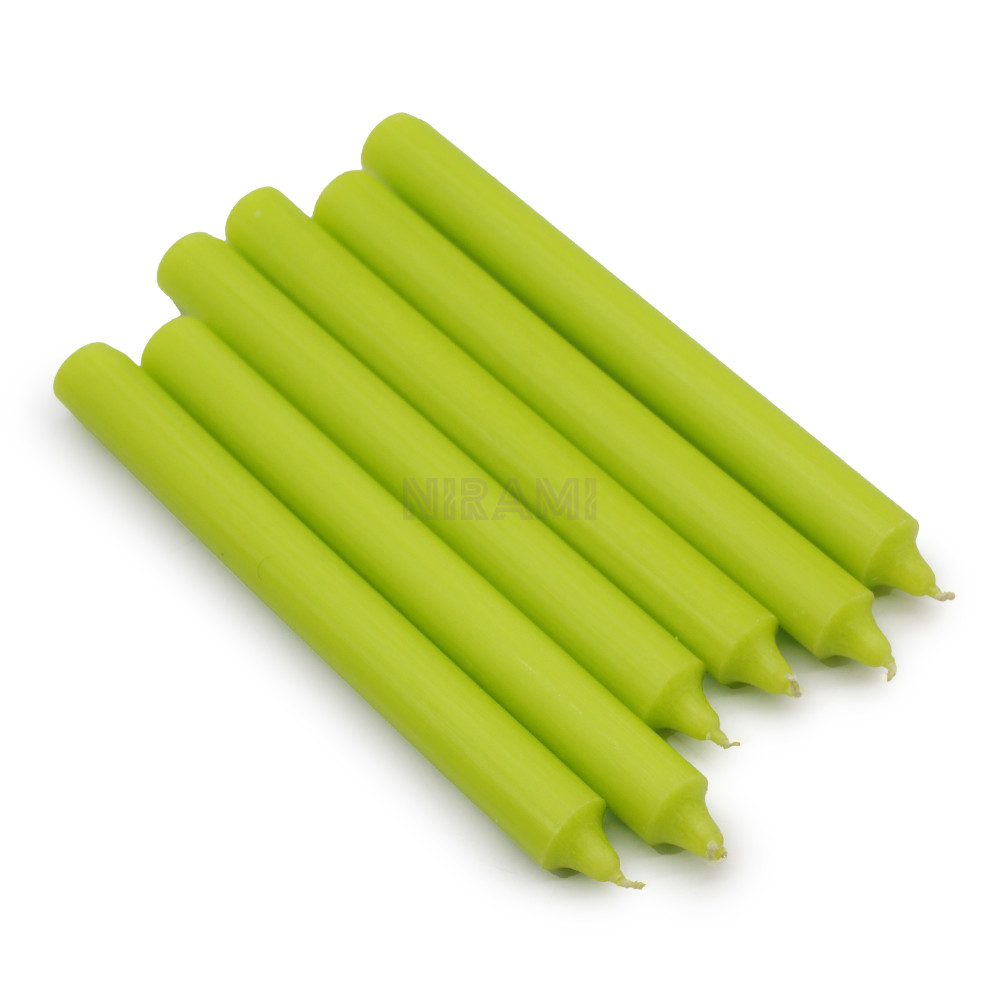 Verde lima rústico - Velas a granel de color sólido - Paquete de 10