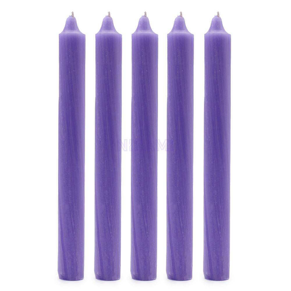 Lila Rústica - Velas a Granel de Color Sólido - Paquete de 10