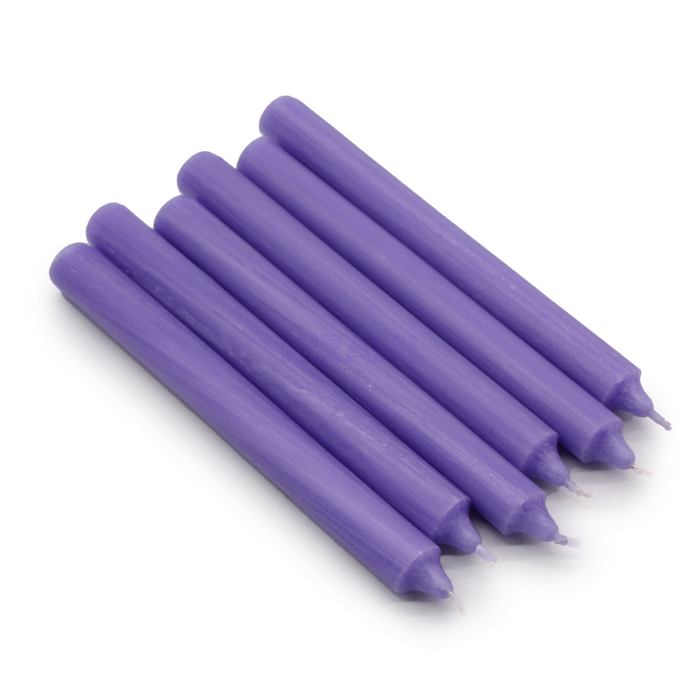 Lila Rústica - Velas a Granel de Color Sólido - Paquete de 10