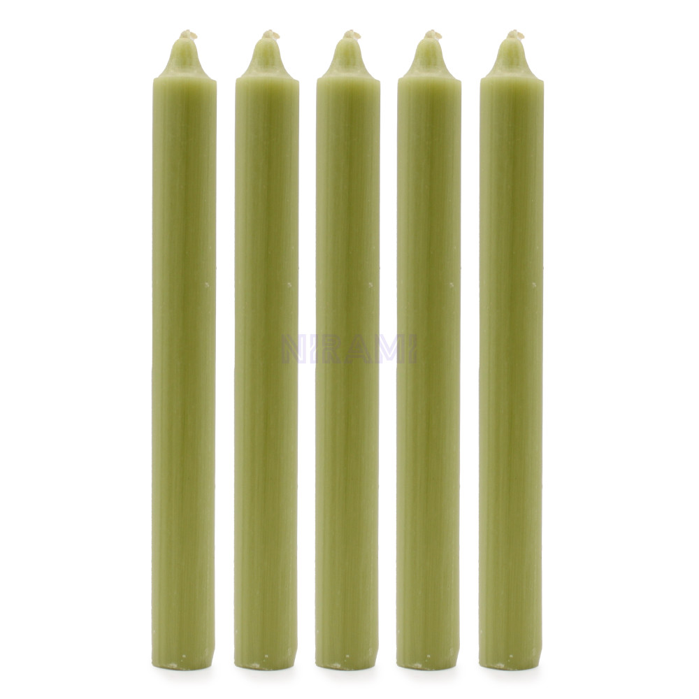 Oliva Rústica - Velas a Granel de Color Sólido - Paquete de 10