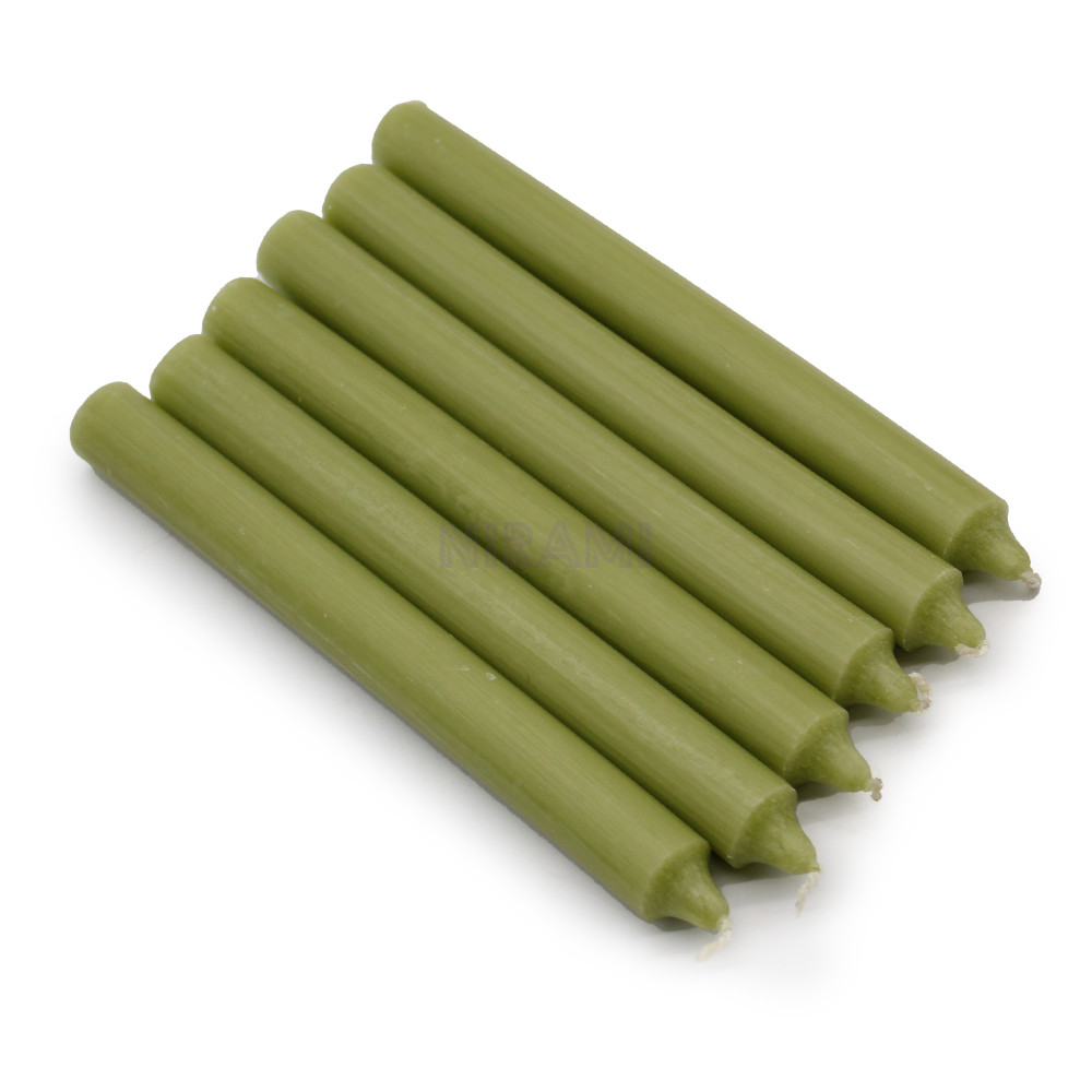 Oliva Rústica - Velas a Granel de Color Sólido - Paquete de 10
