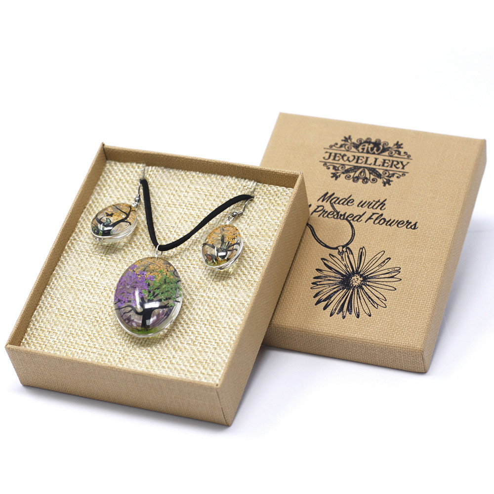 Jewelry Pressed Flowers Gift Set - Tree of Life - Mixed Colours
