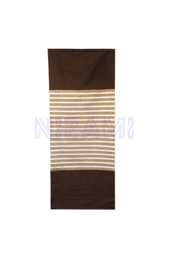Alfombra India de Algodón - 70x170cm - Marrón Oscuro / Beige