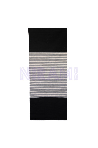 Alfombra India de Algodón - 70x170cm - Negro / Gris