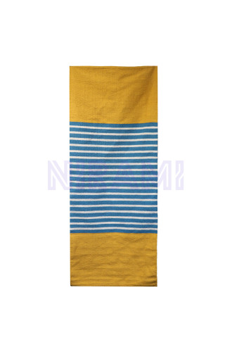 Alfombra India de Algodón - 70x170cm - Amarillo/ Azul