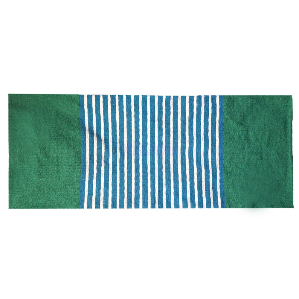 Alfombra India de Algodón - 70x170cm - Azul/ Verde