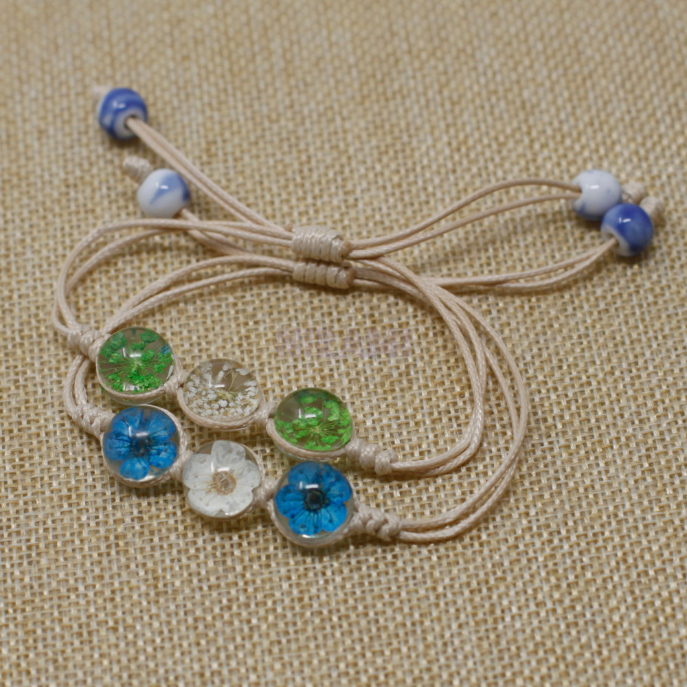 Tri-Flower Braclet Pressed Flowers 