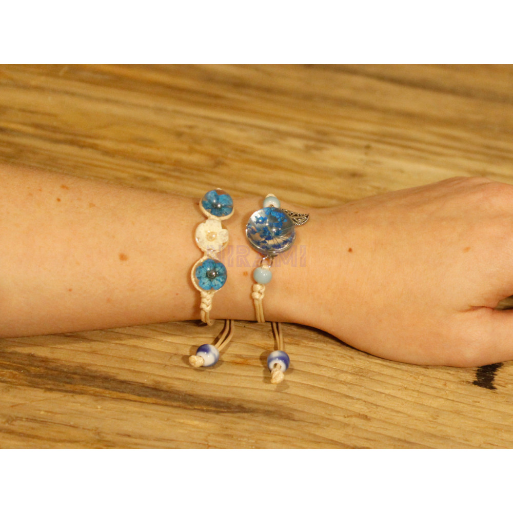 Pretty Flower & Leaf Pressed Flowers Braclet 