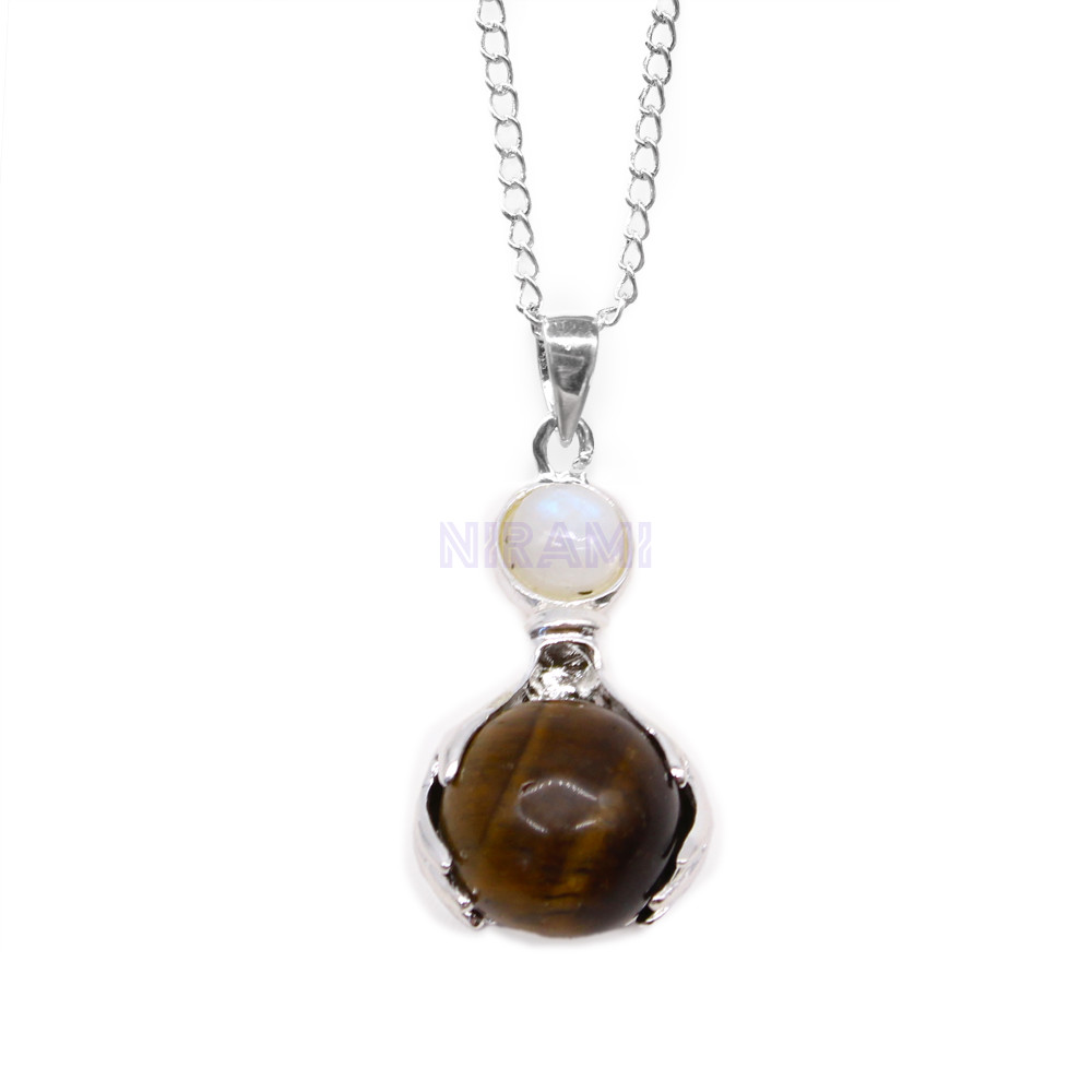 Ojo de Tigre Colgante de Manos Curativas de Piedras Preciosas